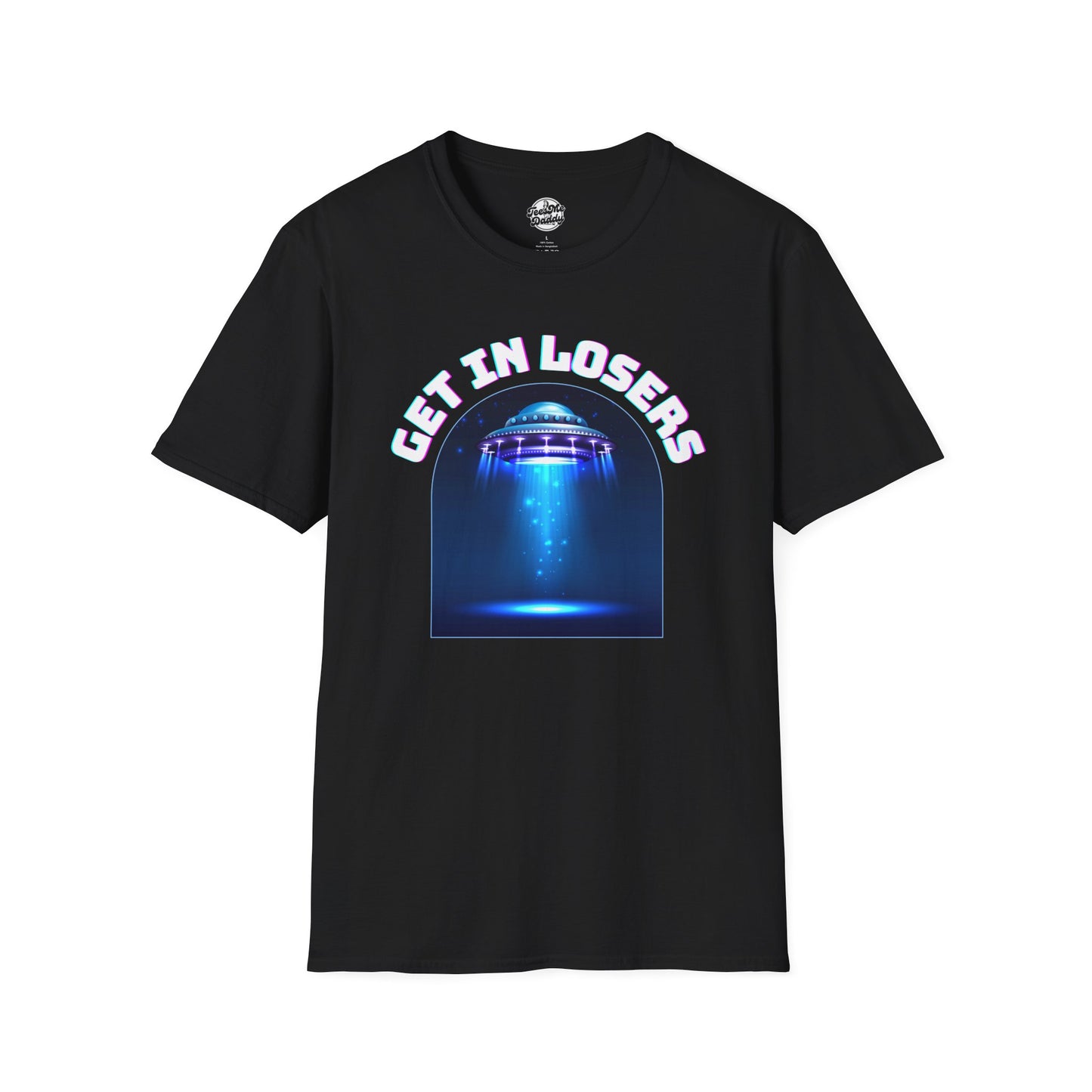 Get In Losers – UFO Abduction Unisex Softstyle T-Shirt