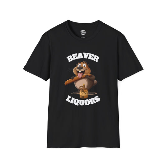 Funny Beaver Liquors Unisex Softstyle T-Shirt - Perfect Gift for Party Lovers