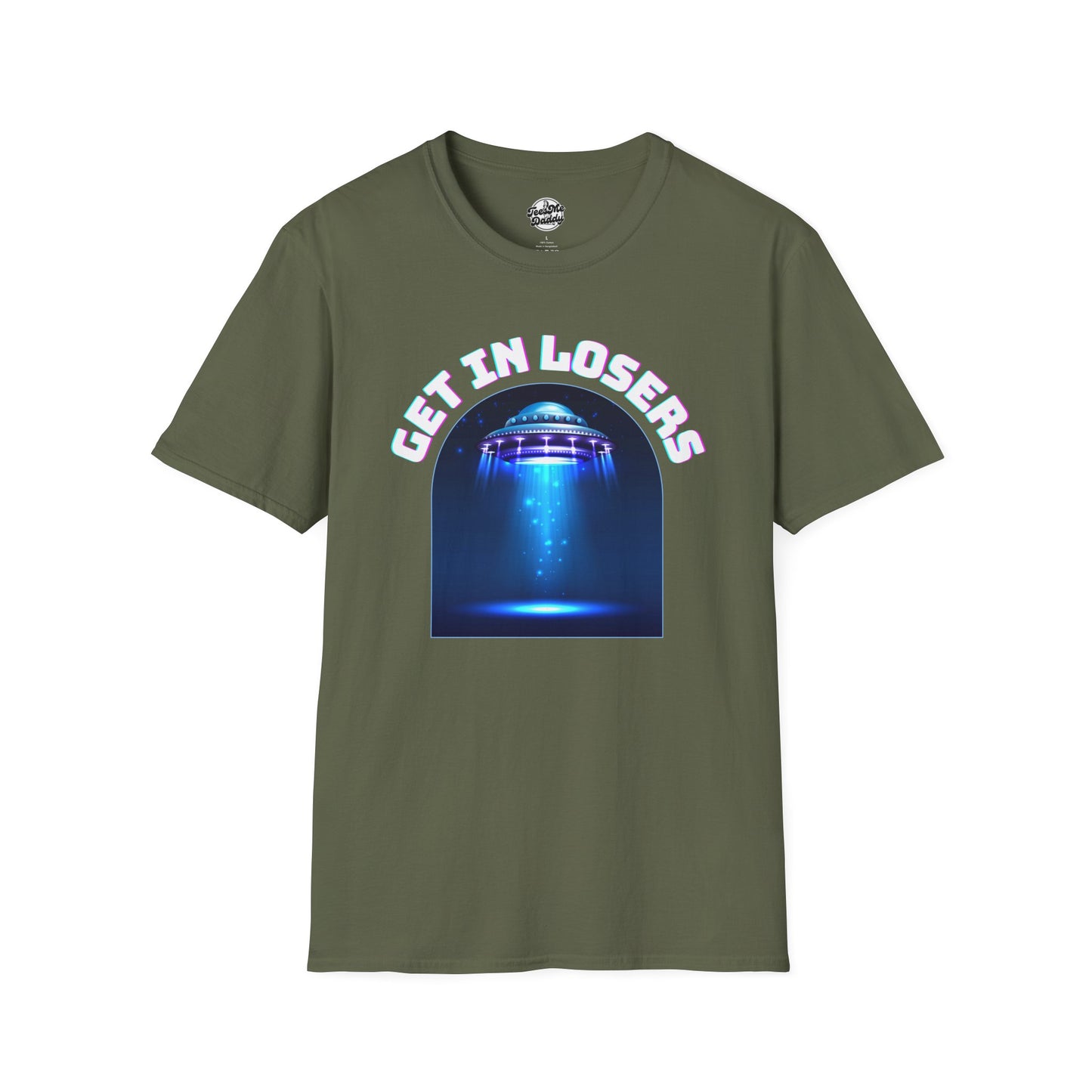Get In Losers – UFO Abduction Unisex Softstyle T-Shirt
